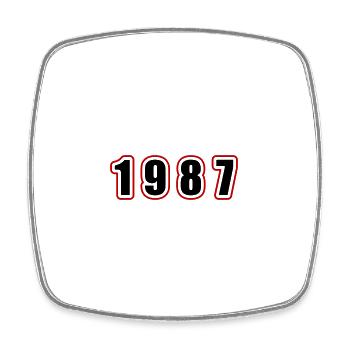 1987 Year Birthday - Square fridge magnet - white - Front