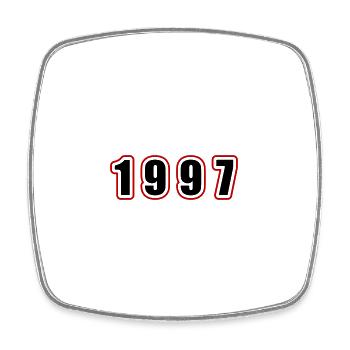 1997 Jahr Geburtstag - Viereckiger Kühlschrankmagnet - Weiß - Vorne