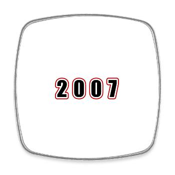 2007 Year Birthday - Square fridge magnet - white - Front