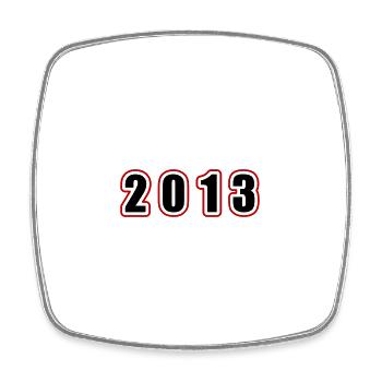 2013 Jahr Geburtstag - Viereckiger Kühlschrankmagnet - Weiß - Vorne
