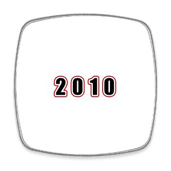 2010 Année Anniversaire - Magnet carré - blanc - Devant