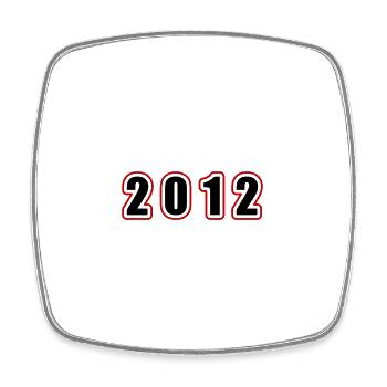 2012 Année Anniversaire - Magnet carré - blanc - Devant