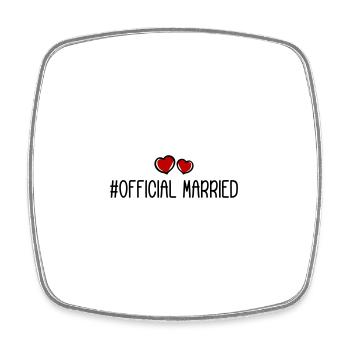 Married Wedding Heart - Square fridge magnet - white - Front