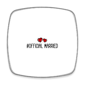 Married Wedding Heart - Square fridge magnet - white - Front