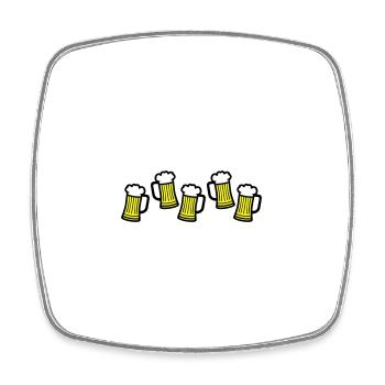 Bier Symbol Saufen - Viereckiger Kühlschrankmagnet - Weiß - Vorne