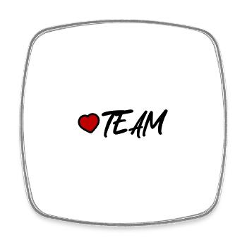 Team Herz - Viereckiger Kühlschrankmagnet - Weiß - Vorne