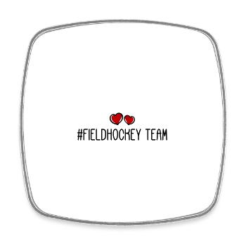 fieldhockey team herz - Viereckiger Kühlschrankmagnet - Weiß - Vorne