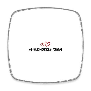 fieldhockey team herz - Viereckiger Kühlschrankmagnet - Weiß - Vorne