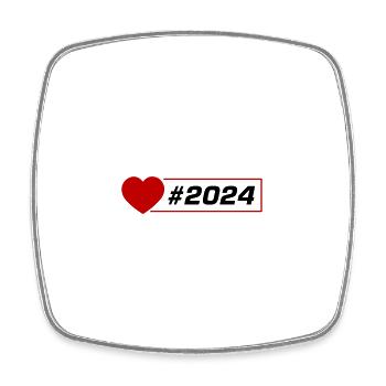 2024 Heart - Square fridge magnet - white - Front