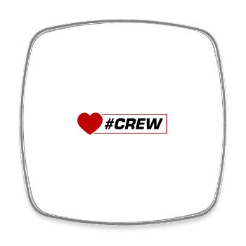 Crew Herz - Viereckiger Kühlschrankmagnet - Weiß - Vorne