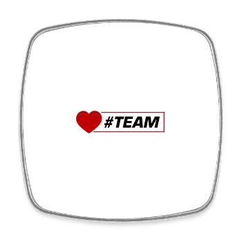 Team Herz - Viereckiger Kühlschrankmagnet - Weiß - Vorne