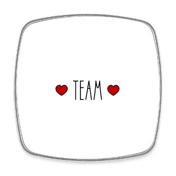 Team Herz - Viereckiger Kühlschrankmagnet - Weiß - Vorne