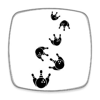 Kegeln Kegel Icon - Viereckiger Kühlschrankmagnet - Weiß - Vorne