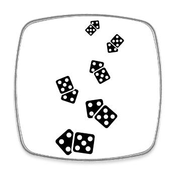 Dice Casino Symbol - Square fridge magnet - white - Front