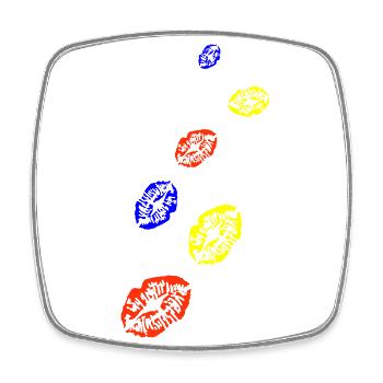 Lippen icon - Viereckiger Kühlschrankmagnet - Weiß - Vorne