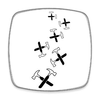 Hammer Symbol - Viereckiger Kühlschrankmagnet - Weiß - Vorne