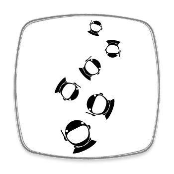 Astronaut icon icon - Square fridge magnet - white - Front