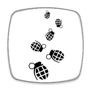 Granate waffe icon - Viereckiger Kühlschrankmagnet - Weiß - Vorne