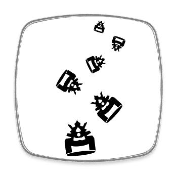Samurai Helm - Viereckiger Kühlschrankmagnet - Weiß - Vorne