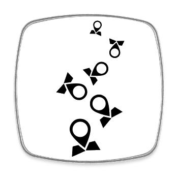 World map icon icon - Square fridge magnet - white - Front