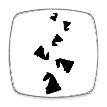 Pièce d’échecs pour chevaux - Magnet carré - blanc - Devant