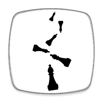 Chess piece symbol - Square fridge magnet - white - Front