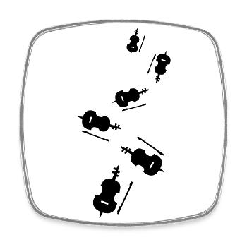 Instrument de violon - Magnet carré - blanc - Devant