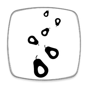 Avocado symbol - Viereckiger Kühlschrankmagnet - Weiß - Vorne