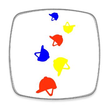 Reiterhut icon - Viereckiger Kühlschrankmagnet - Weiß - Vorne