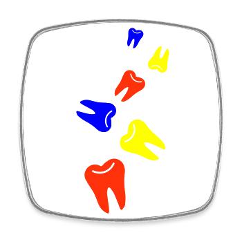 Zahn icon symbol - Viereckiger Kühlschrankmagnet - Weiß - Vorne