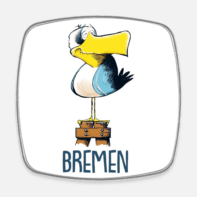 drôle de Moewe de Brême - Magnet carré - blanc