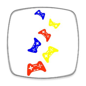 Gamepad Symbol Controller Bunt - Viereckiger Kühlschrankmagnet - Weiß - Vorne