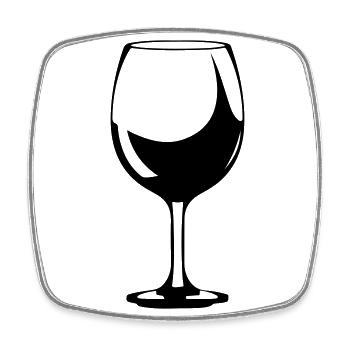 Wine glass symbol wine glass - Square fridge magnet - white - Front