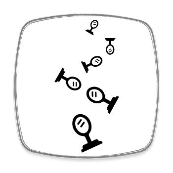 Spiegel Icon Silhouette - Viereckiger Kühlschrankmagnet - Weiß - Vorne