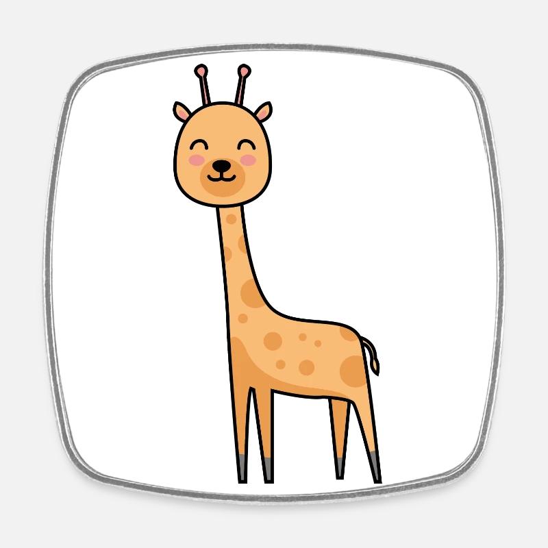 Giraffe Comic Tier - Viereckiger Kühlschrankmagnet - Weiß