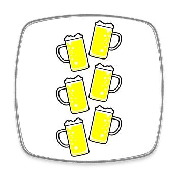 Bierkrug Bier Symbol - Viereckiger Kühlschrankmagnet - Weiß - Vorne