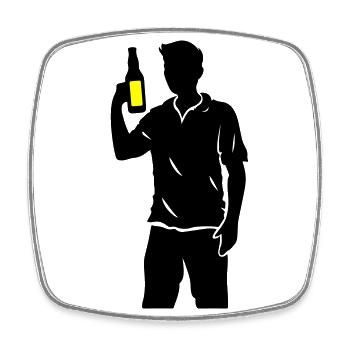 Drinking Team Bottle - Square fridge magnet - white - Front