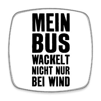LUSTIG CAMPER BUS CAMPING - Viereckiger Kühlschrankmagnet - Weiß - Vorne