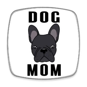 Bulldog MOM - Square fridge magnet - white - Front