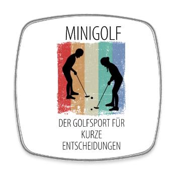 MINIGOLF MINIGOLFER MINIGOLFERIN Minigolfspieler - Viereckiger Kühlschrankmagnet - Weiß - Vorne