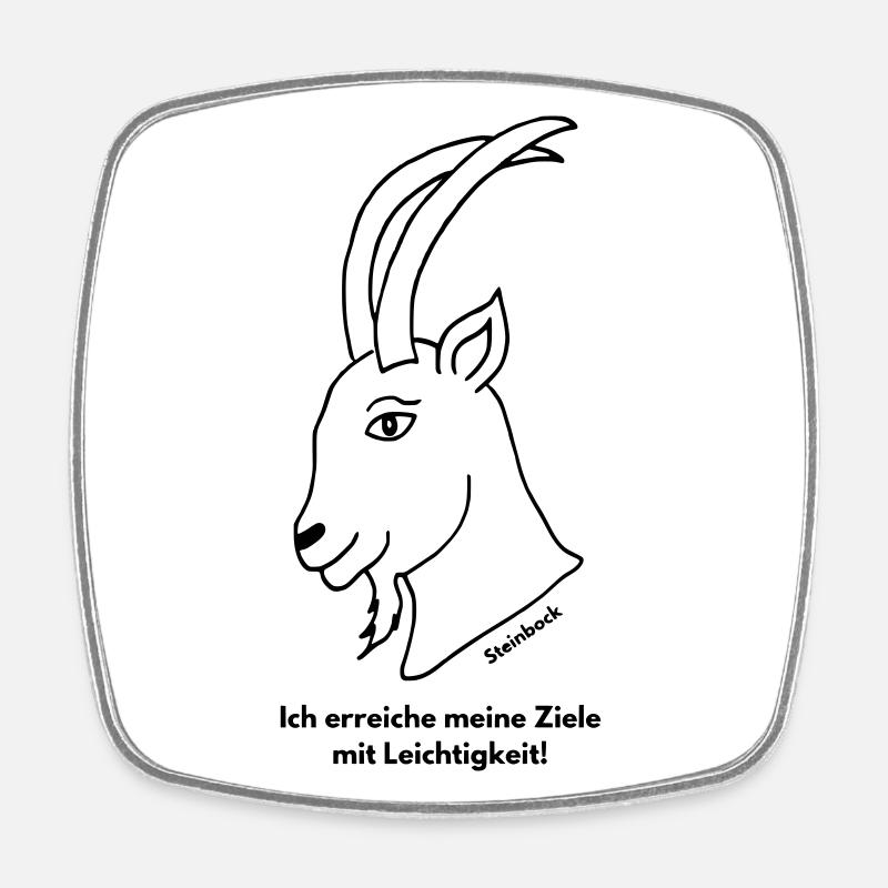 Sternzeichen Steinbock - Viereckiger Kühlschrankmagnet - Weiß
