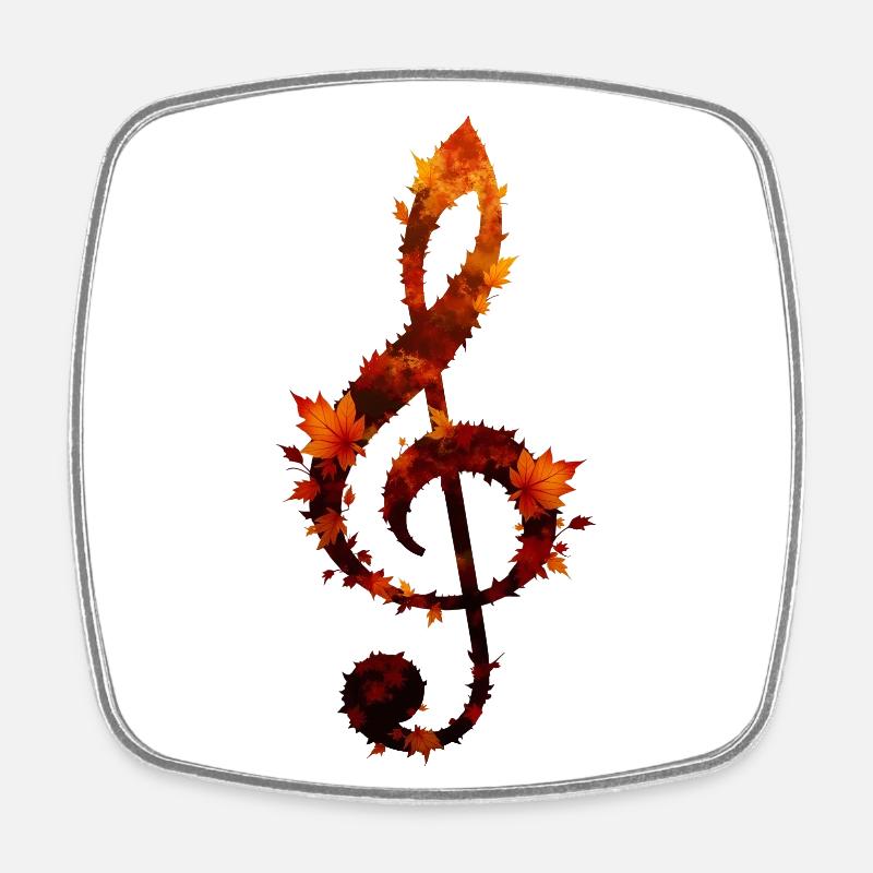 Autumn Treble Clef - Square fridge magnet - white