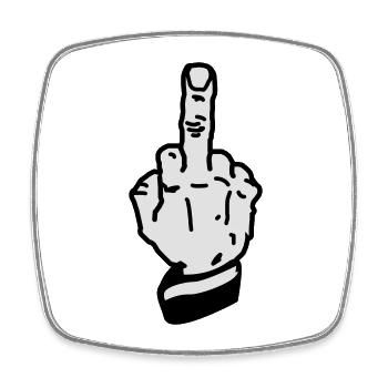 fuck you finger mittelfinger - Viereckiger Kühlschrankmagnet - Weiß - Vorne