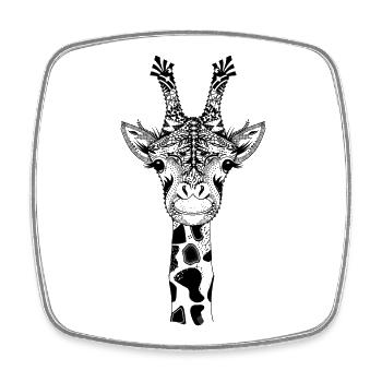 A head of a giraffe - Square fridge magnet - white - Front