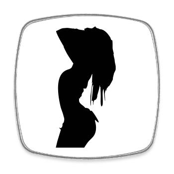 sexy Girl - Viereckiger Kühlschrankmagnet - Weiß - Vorne