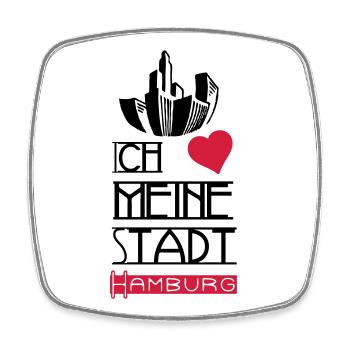 Stadt Liebe Hamburg Deutschland Spruch Geschenk - Viereckiger Kühlschrankmagnet - Weiß - Vorne