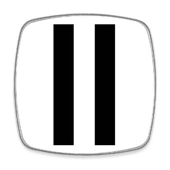 Pause Symbol Zeichen Geschenk - Viereckiger Kühlschrankmagnet - Weiß - Vorne