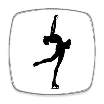 Great design for a figure skater - Square fridge magnet - white - Front