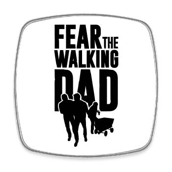 Fear the walking Dad, Vatertag. Bollerwagen Tour - Viereckiger Kühlschrankmagnet - Weiß - Vorne