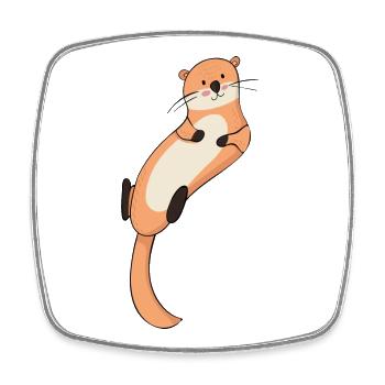 Otter - Viereckiger Kühlschrankmagnet - Weiß - Vorne